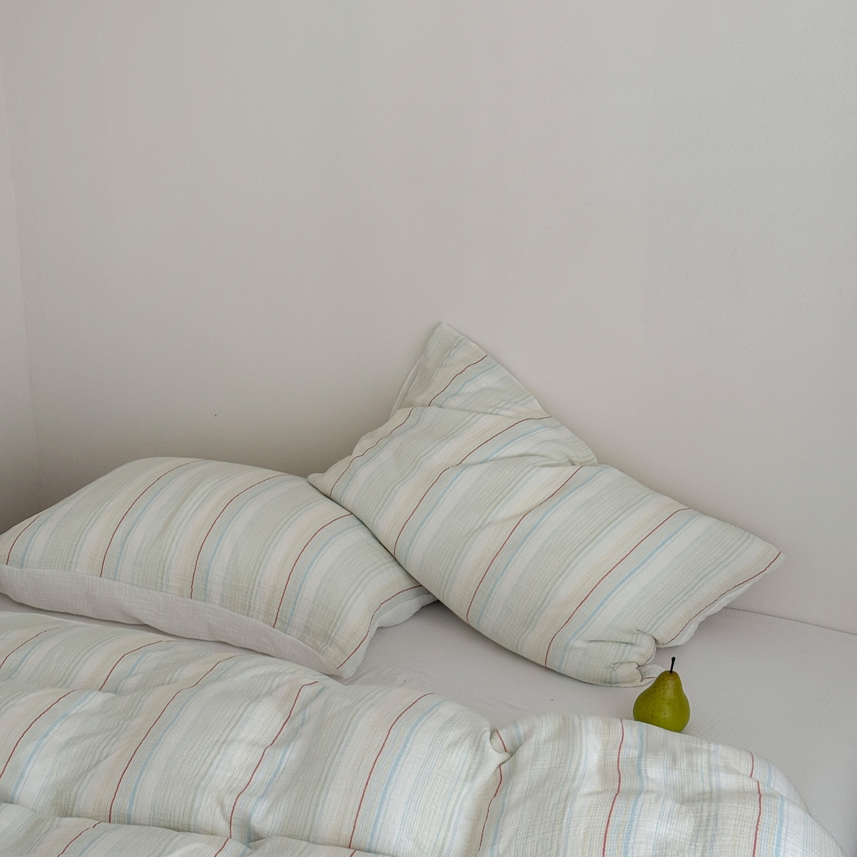 91家纺网 家纺一手货源 找家纺 山舍家居 2025春夏新款全棉纯棉色织纱布四件套-香草系列-暗色系 香草冰淇淋