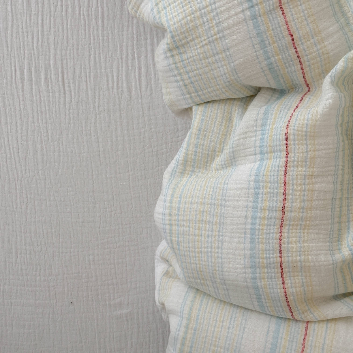 91家纺网 家纺一手货源 找家纺 山舍家居 2025春夏新款全棉纯棉色织纱布四件套-香草系列-暗色系 香草冰淇淋