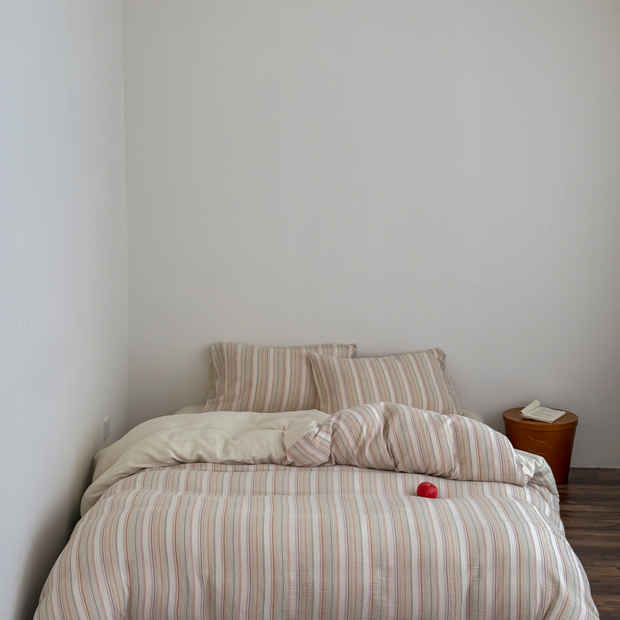 91家纺网 家纺一手货源 找家纺 山舍家居 2025春夏新款全棉纯棉色织纱布四件套-香草系列-暗色系 香草可可