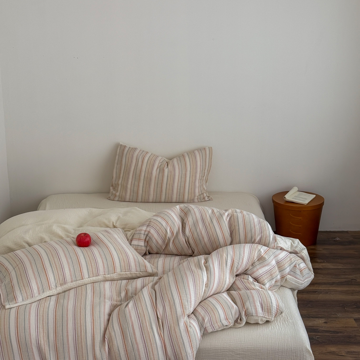 91家纺网 家纺一手货源 找家纺 山舍家居 2025春夏新款全棉纯棉色织纱布四件套-香草系列-暗色系 香草可可