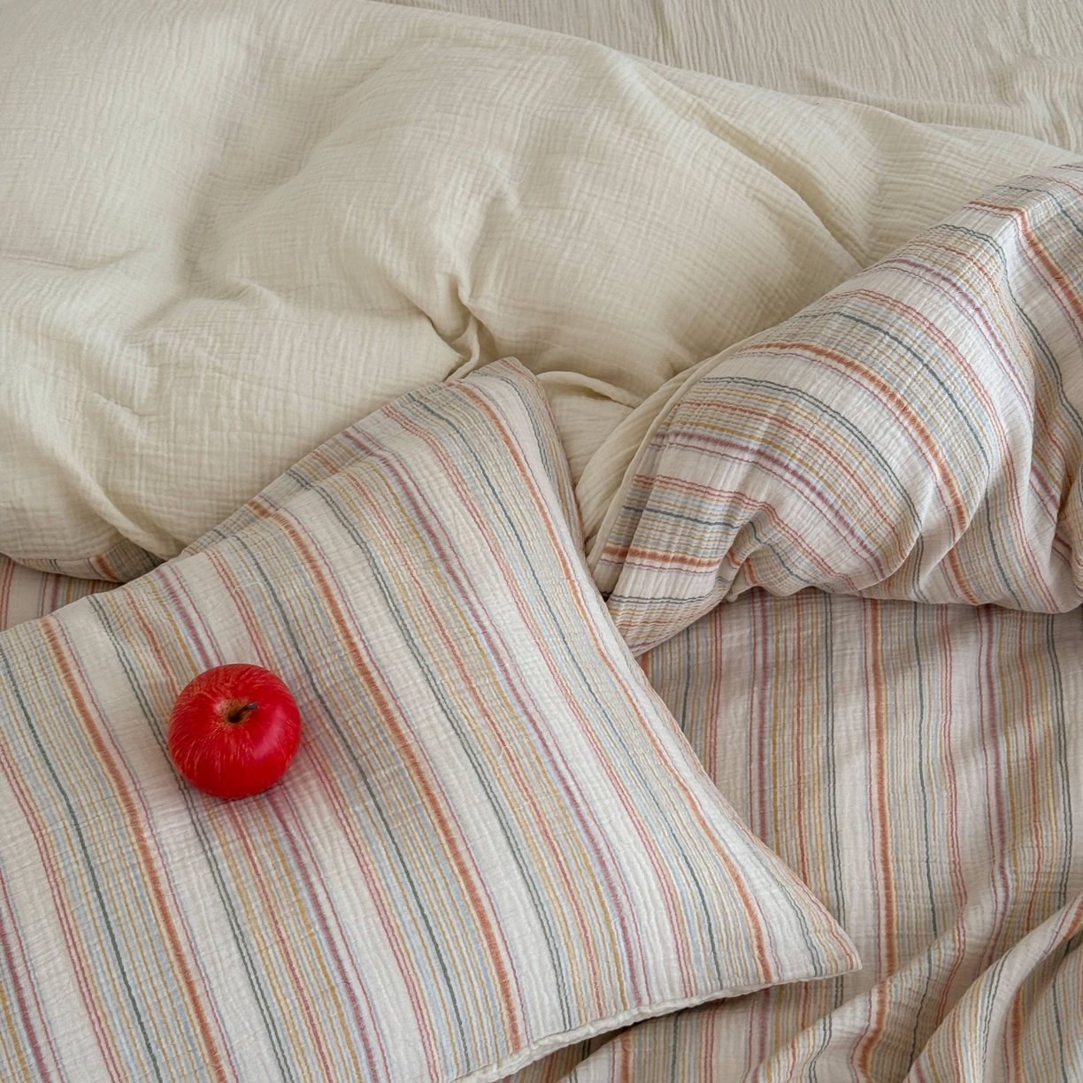 91家纺网 家纺一手货源 找家纺 山舍家居 2025春夏新款全棉纯棉色织纱布四件套-香草系列-暗色系 香草可可