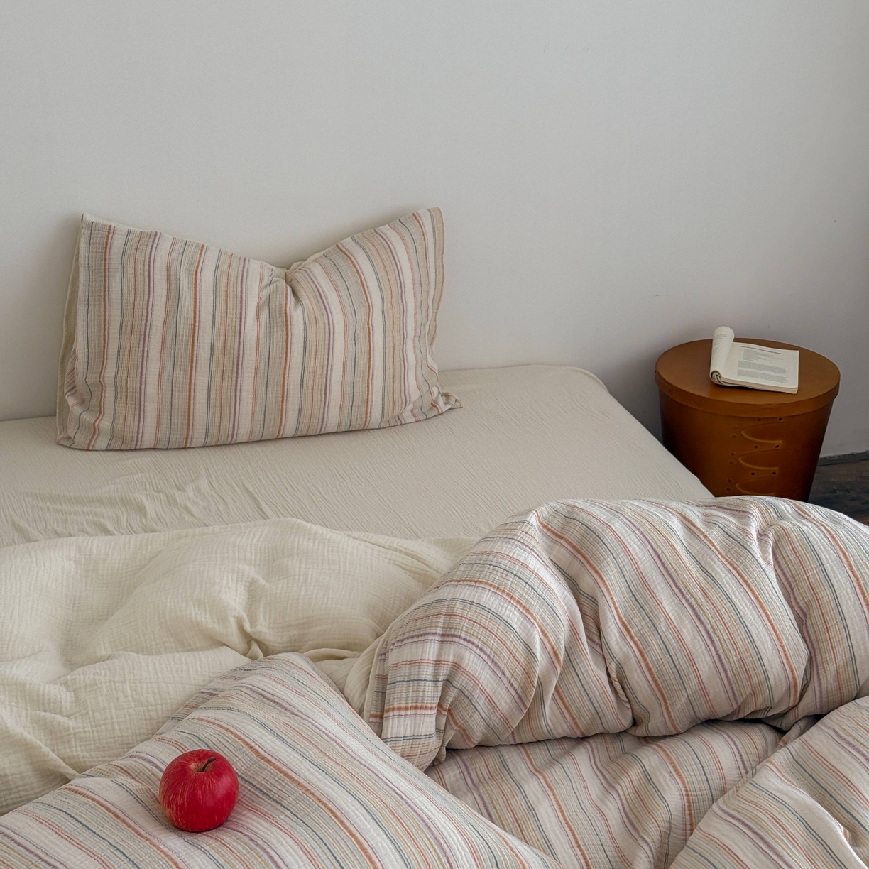 91家纺网 家纺一手货源 找家纺 山舍家居 2025春夏新款全棉纯棉色织纱布四件套-香草系列-暗色系 香草可可