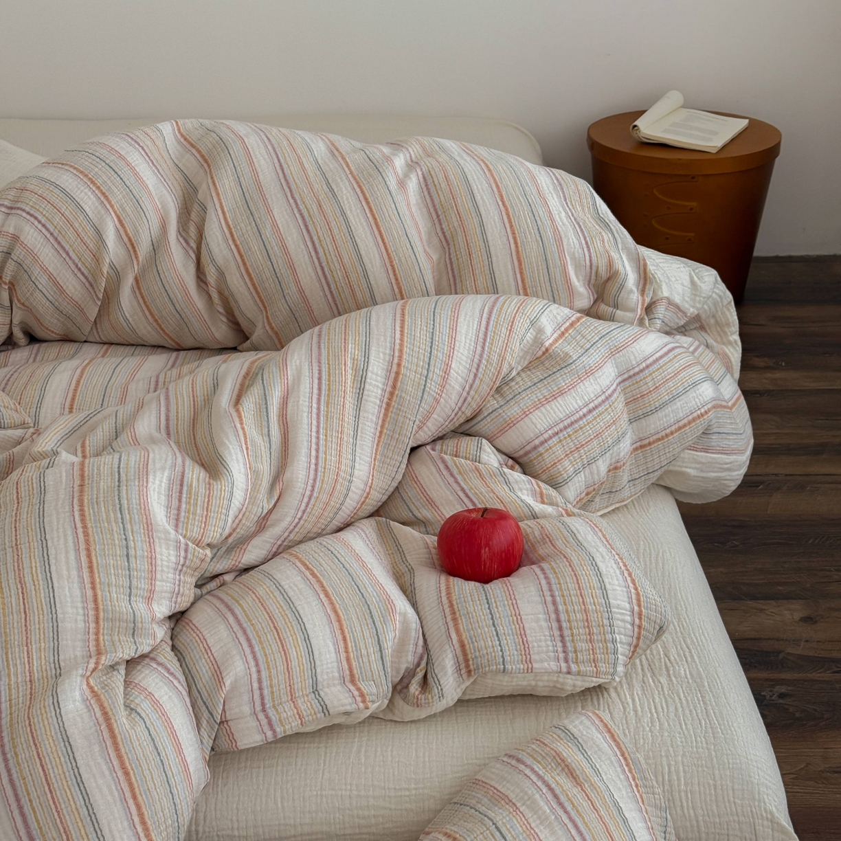 91家纺网 家纺一手货源 找家纺 山舍家居 2025春夏新款全棉纯棉色织纱布四件套-香草系列-暗色系 香草可可