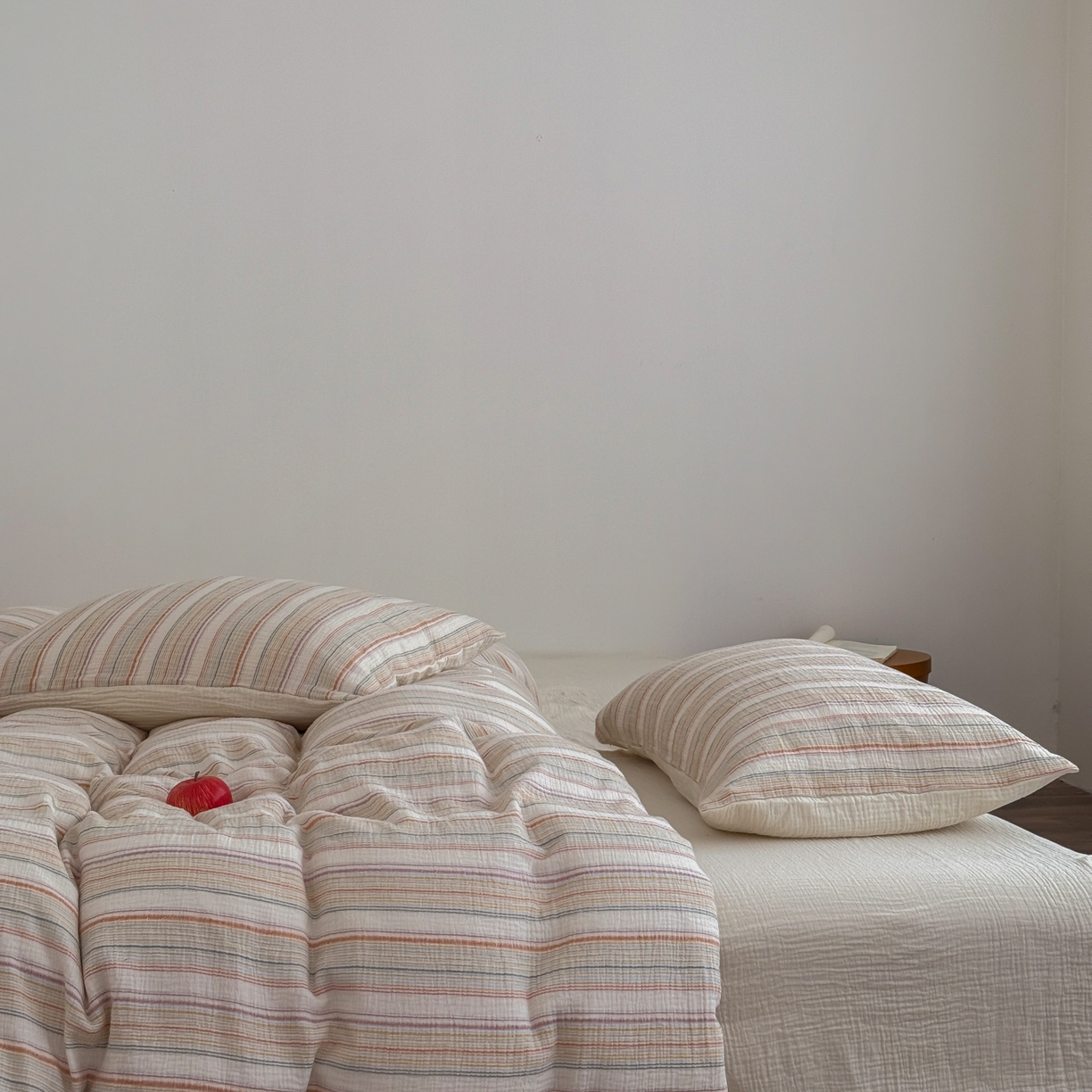 91家纺网 家纺一手货源 找家纺 山舍家居 2025春夏新款全棉纯棉色织纱布四件套-香草系列-暗色系 香草可可