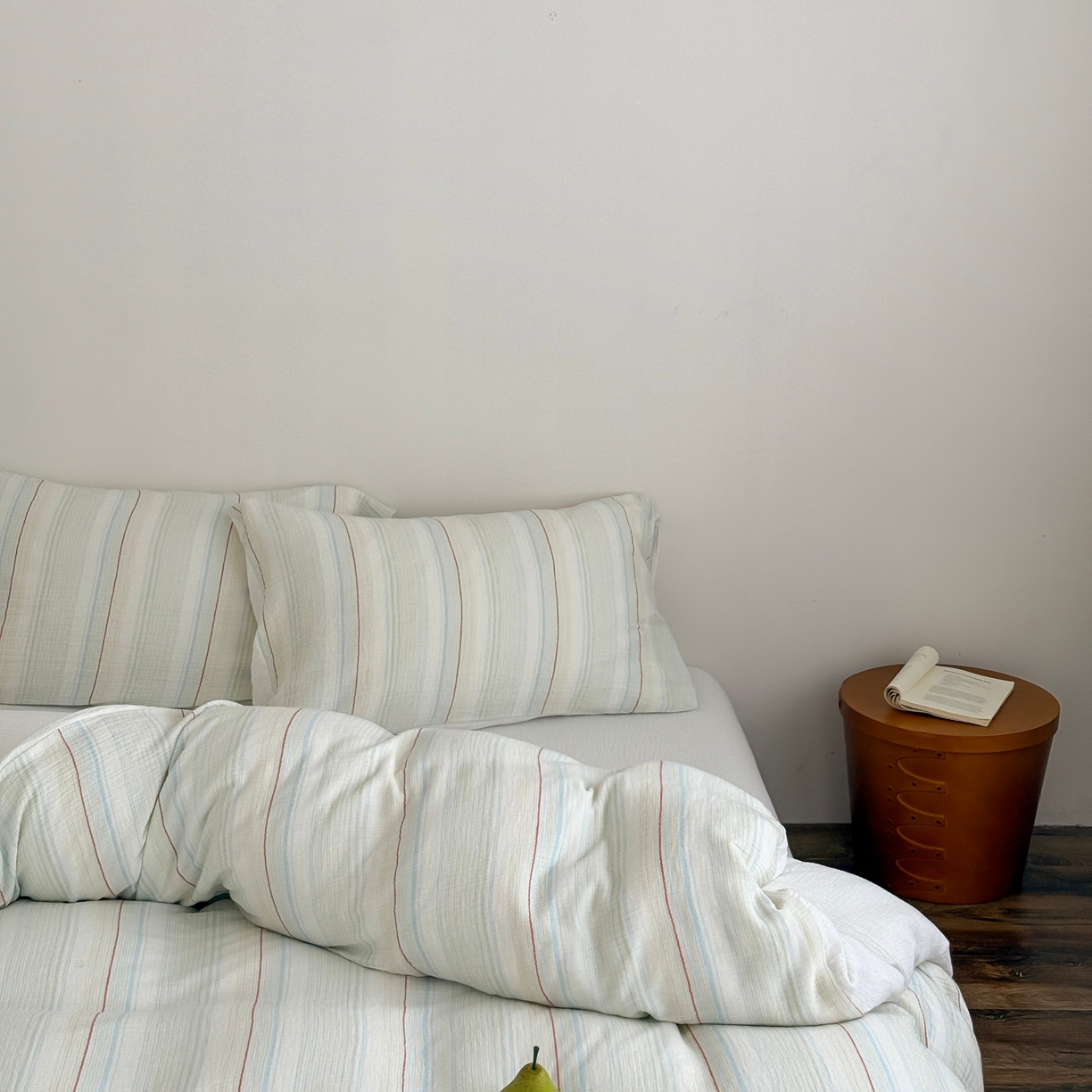 91家纺网 家纺一手货源 找家纺 山舍家居 2025春夏新款全棉纯棉色织纱布四件套-香草系列-亮色系 香草冰淇淋