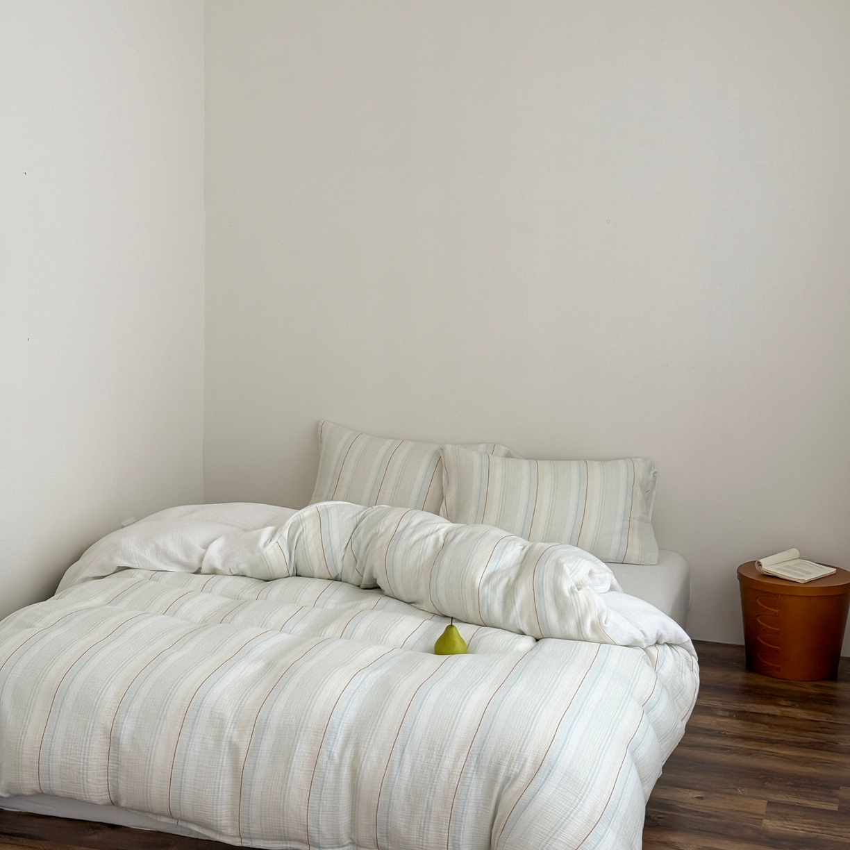 91家纺网 家纺一手货源 找家纺 山舍家居 2025春夏新款全棉纯棉色织纱布四件套-香草系列-亮色系 香草冰淇淋