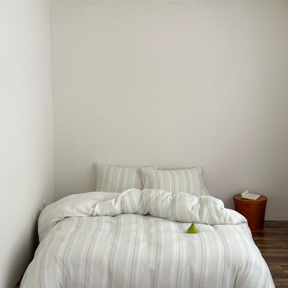 91家纺网 家纺一手货源 找家纺 山舍家居 2025春夏新款全棉纯棉色织纱布四件套-香草系列-亮色系 香草冰淇淋