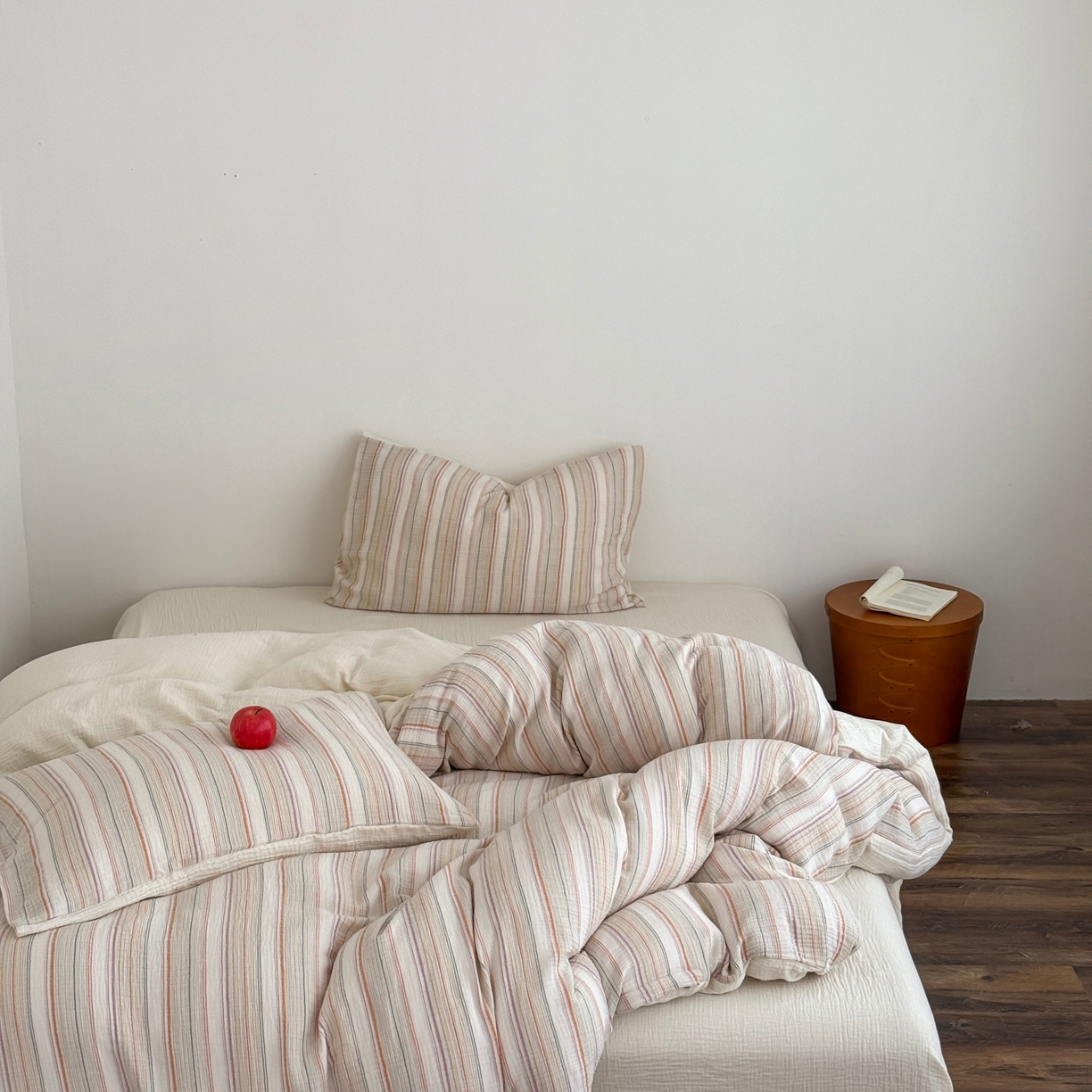 91家纺网 家纺一手货源 找家纺 山舍家居 2025春夏新款全棉纯棉色织纱布四件套-香草系列-亮色系 香草可可