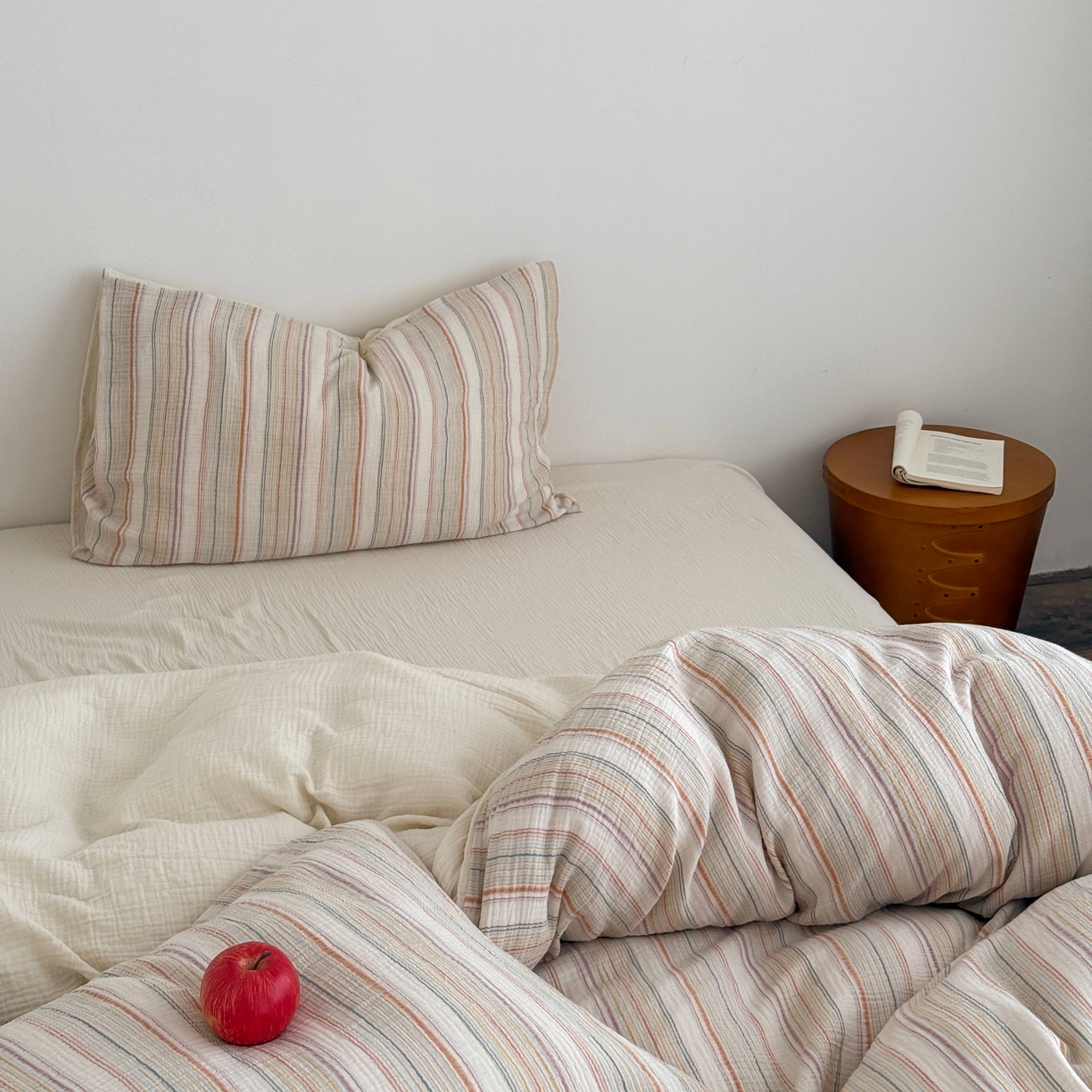 91家纺网 家纺一手货源 找家纺 山舍家居 2025春夏新款全棉纯棉色织纱布四件套-香草系列-亮色系 香草可可