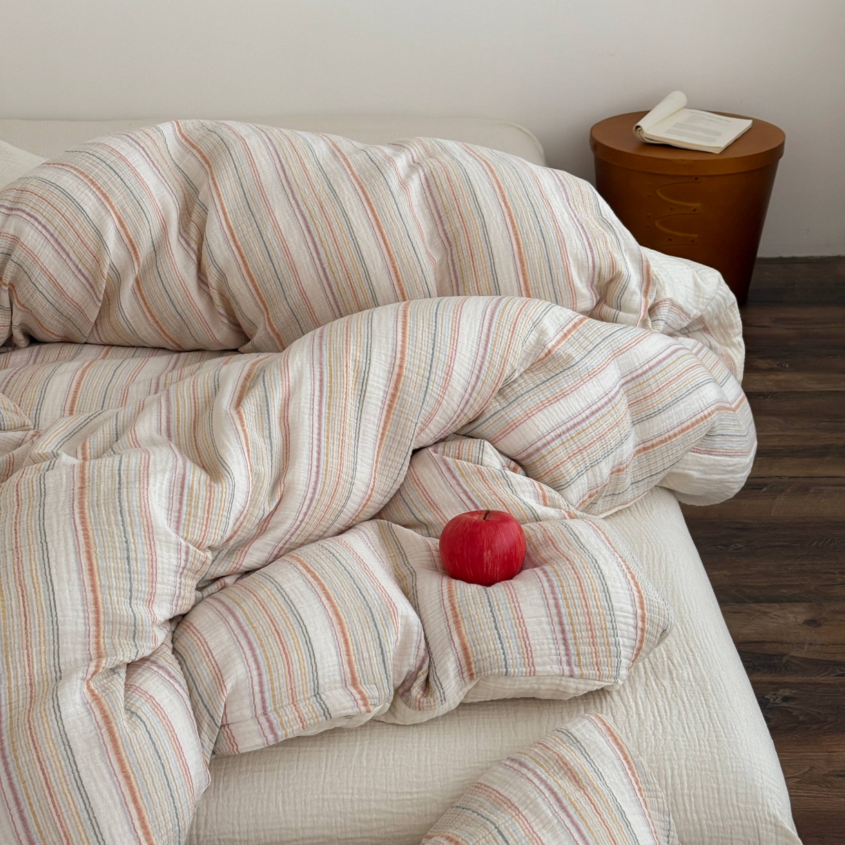 91家纺网 家纺一手货源 找家纺 山舍家居 2025春夏新款全棉纯棉色织纱布四件套-香草系列-亮色系 香草可可