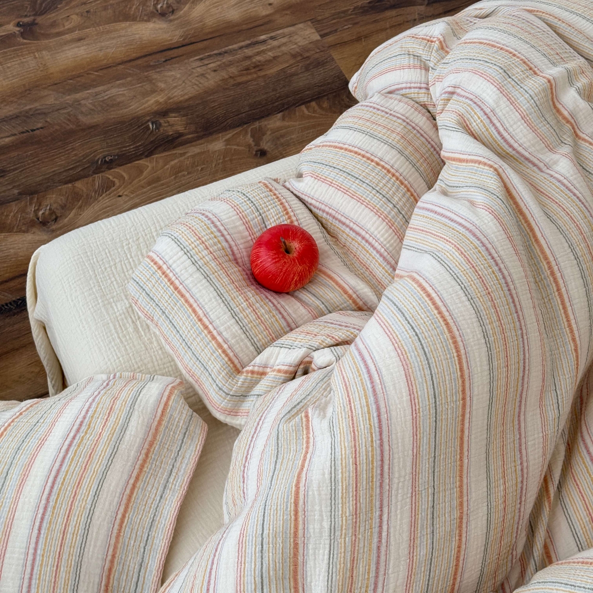 91家纺网 家纺一手货源 找家纺 山舍家居 2025春夏新款全棉纯棉色织纱布四件套-香草系列-亮色系 香草可可