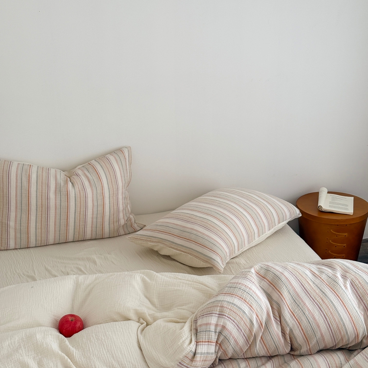 91家纺网 家纺一手货源 找家纺 山舍家居 2025春夏新款全棉纯棉色织纱布四件套-香草系列-亮色系 香草可可