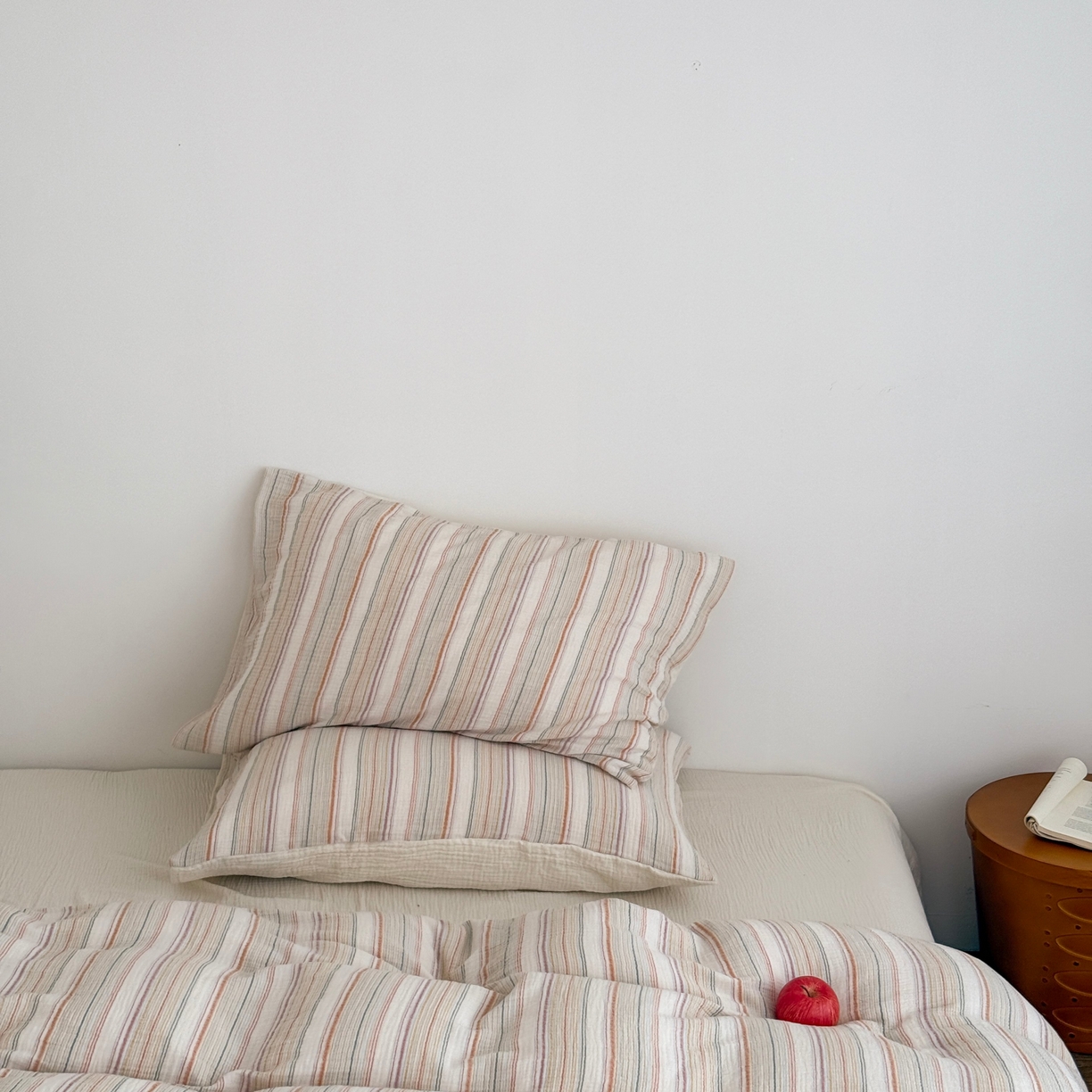 91家纺网 家纺一手货源 找家纺 山舍家居 2025春夏新款全棉纯棉色织纱布四件套-香草系列-亮色系 香草可可