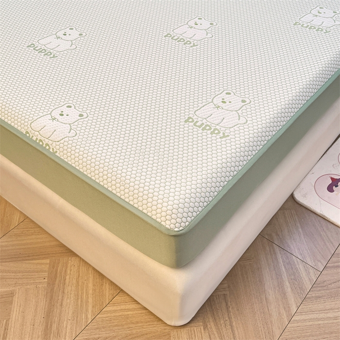 91家纺网 家纺一手货源 找家纺 喜居 2025新款A类凉感豆豆席床笠款 冰小汪-绿