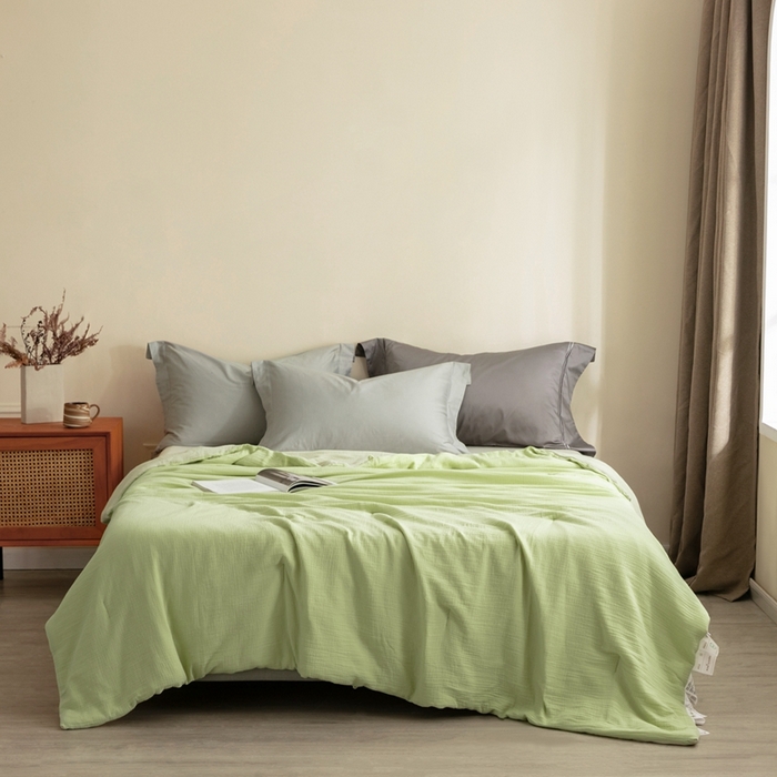 91家纺网 家纺一手货源 找家纺 （总）蚕阿婆 2025新款皱皱纱布蚕丝被100%蚕丝被子 