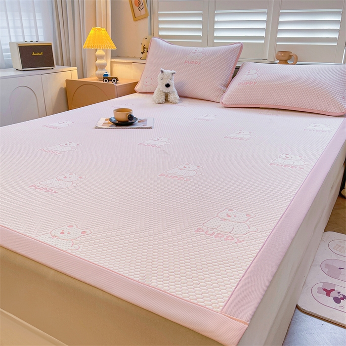 91家纺网 家纺一手货源 找家纺 喜居 2025新款A类凉感豆豆平席款-冰小汪系列 冰小汪-粉 平席款