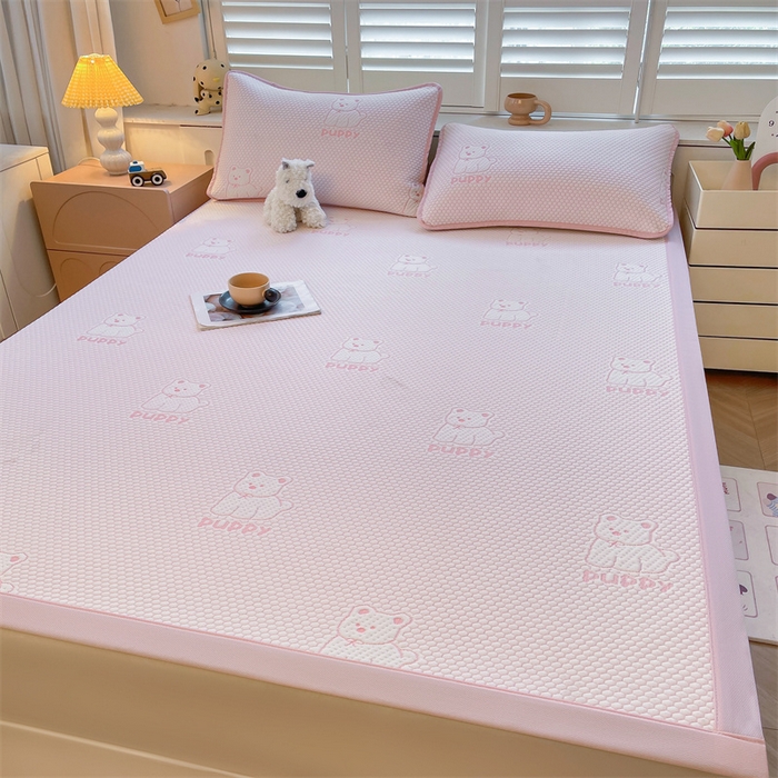 91家纺网 家纺一手货源 找家纺 喜居 2025新款A类凉感豆豆平席款-冰小汪系列 冰小汪-粉 平席款