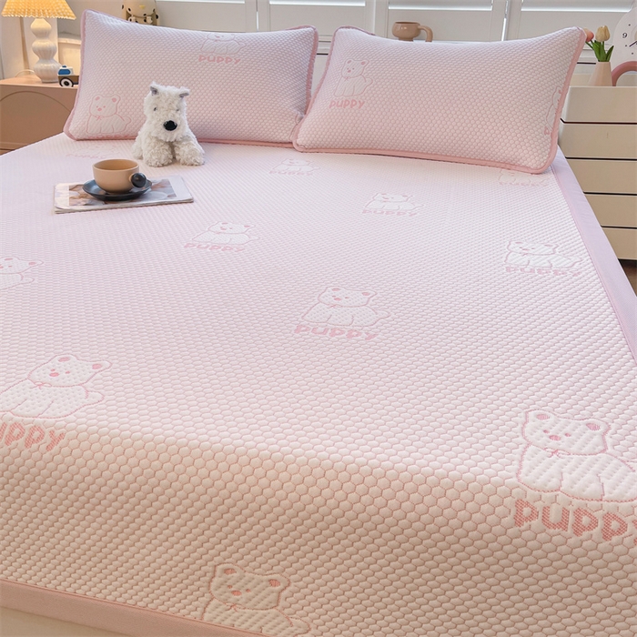 91家纺网 家纺一手货源 找家纺 喜居 2025新款A类凉感豆豆平席款-冰小汪系列 冰小汪-粉 平席款