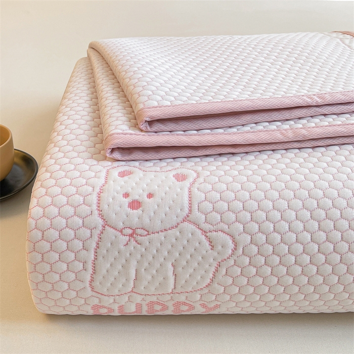 91家纺网 家纺一手货源 找家纺 喜居 2025新款A类凉感豆豆平席款-冰小汪系列 冰小汪-粉 平席款