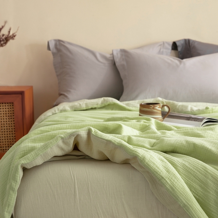 91家纺网 家纺一手货源 找家纺 （总）蚕阿婆 2025新款皱皱纱布蚕丝被100%蚕丝被子 