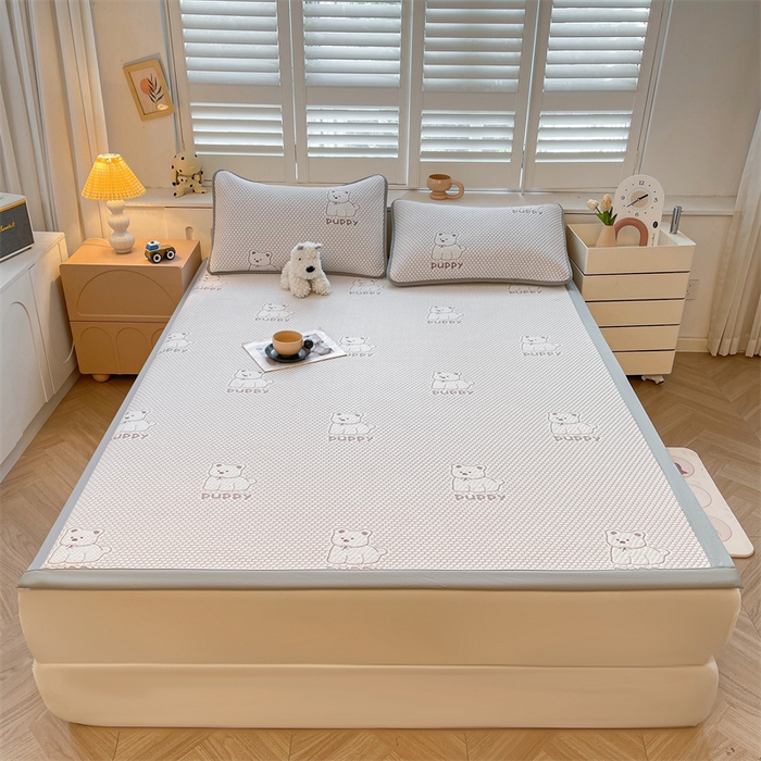 91家纺网 家纺一手货源 找家纺 喜居 2025新款A类凉感豆豆平席款-冰小汪系列 冰小汪-咖 平席款