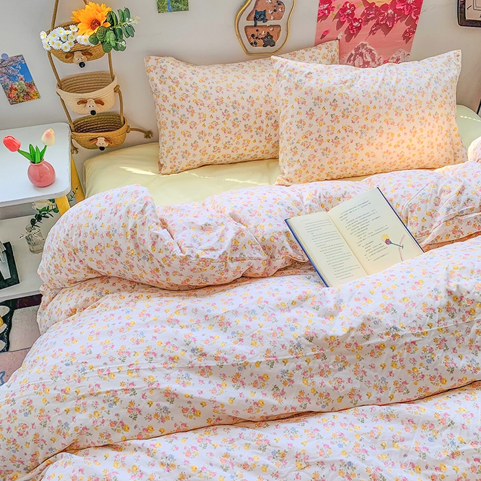 91家纺网 家纺一手货源 找家纺 （总）森璐家纺 2025新款艾特你印花水洗棉床单床笠四件套