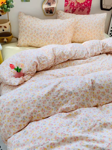 91家纺网 家纺一手货源 找家纺 （总）森璐家纺 2025新款艾特你印花水洗棉床单床笠四件套