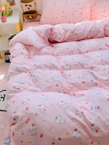 91家纺网 家纺一手货源 找家纺 （总）森璐家纺 2025新款艾特你印花水洗棉床单床笠四件套