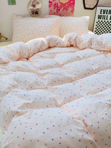 91家纺网 家纺一手货源 找家纺 （总）森璐家纺 2025新款艾特你印花水洗棉床单床笠四件套