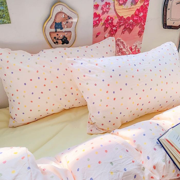 91家纺网 家纺一手货源 找家纺 森璐家纺 2025新款艾特你印花水洗棉床单床笠四件套 梦幻七彩