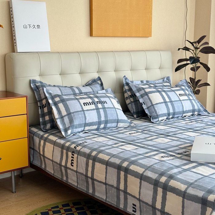 91家纺网 家纺一手货源 找家纺 2025新款老粗布系列单品套件 灰格Miu