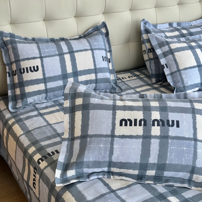 91家纺网 家纺一手货源 找家纺 2025新款老粗布系列单品套件 灰格Miu