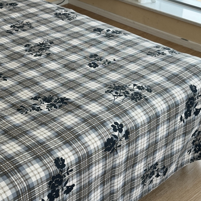 91家纺网 家纺一手货源 找家纺 2025新款老粗布系列单品套件 鸢尾格