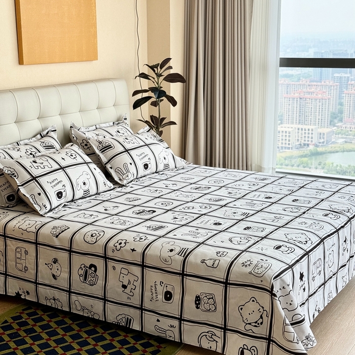 91家纺网 家纺一手货源 找家纺 2025新款老粗布系列单品套件 童话