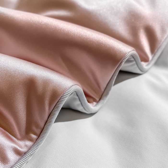 91家纺网 家纺一手货源 找家纺 金喜 2025春夏新款冰丝绸夏被7A抗菌冰肌夏被空调被锦纶氨纶夏凉被薄被子 珊瑚粉