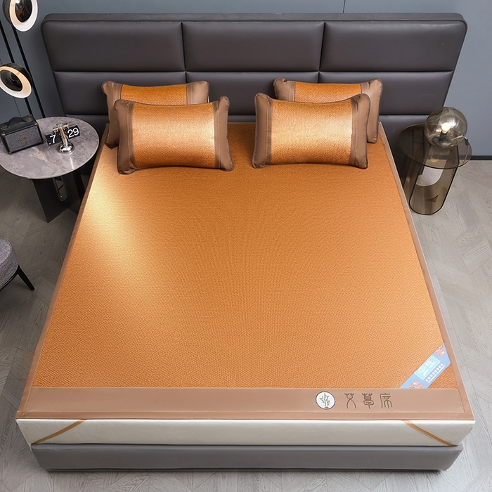 91家纺网 家纺一手货源 找家纺 苏迪网销供货 藤席-凉席 -2025新款凉席冰藤席冰丝席凉感空调席艾草藤席-单面藤席 单面藤席-饼干纹