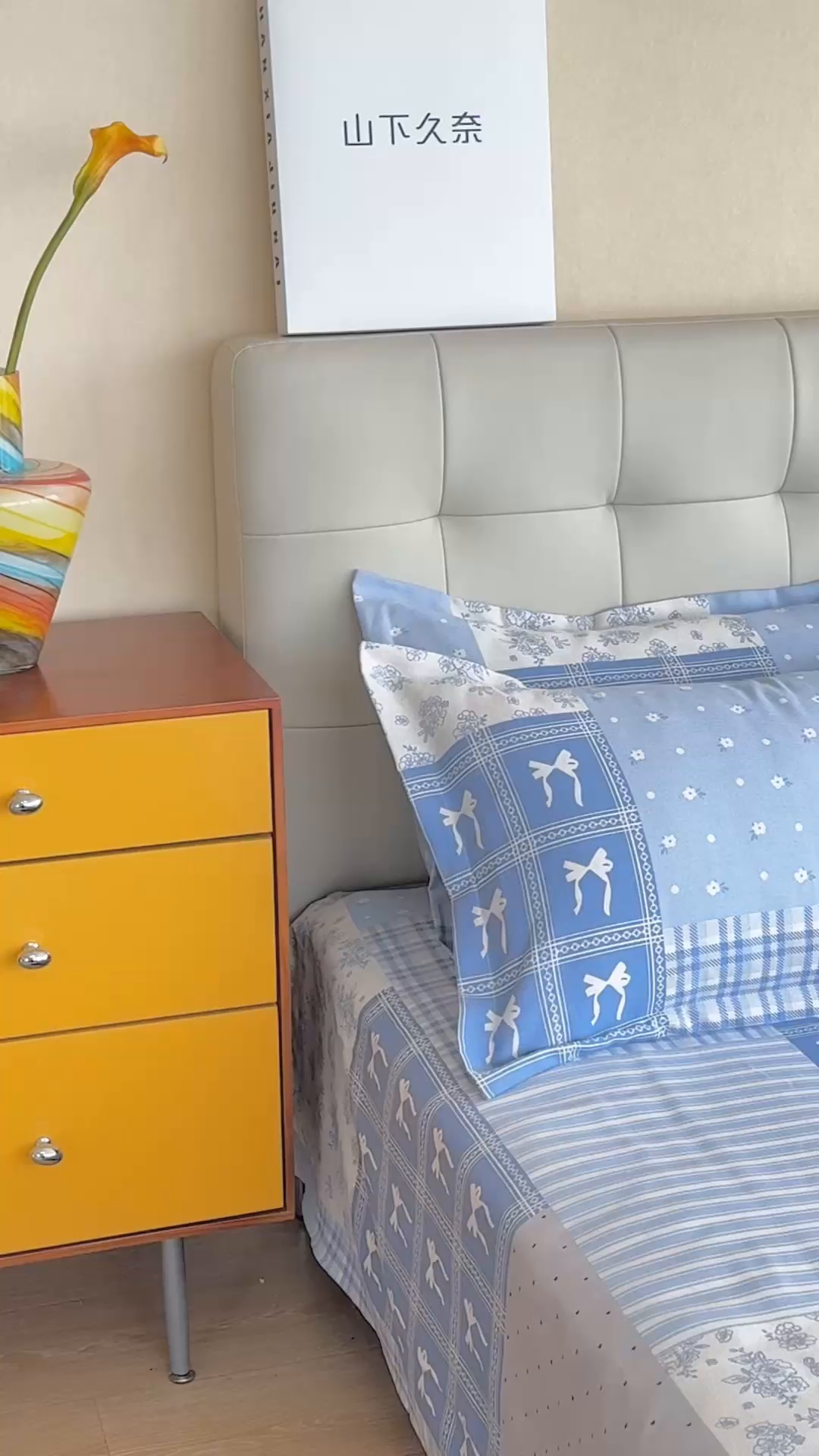 91家纺网 家纺一手货源 找家纺 2025新款老粗布系列单品套件 蓝风铃