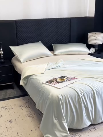 91家纺网 家纺一手货源 找家纺 （总）金喜 2025春夏新款冰丝绸夏被7A抗菌冰肌夏被空调被锦纶氨纶夏凉被薄被子