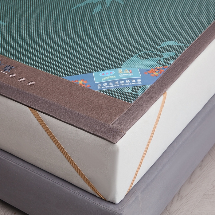 91家纺网 家纺一手货源 找家纺 苏迪网销供货 藤席-凉席 -2025新款凉席冰藤席冰丝席凉感空调席艾草藤席-冰藤席 冰藤熊猫-绿色