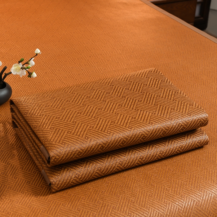 91家纺网 家纺一手货源 找家纺 苏迪网销供货 藤席-凉席 -2025新款凉席冰藤席冰丝席凉感空调席艾草藤席-天然藤席 天然藤席-饼干花-红棕