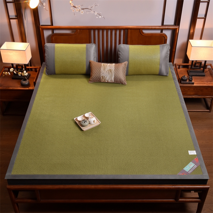 91家纺网 家纺一手货源 找家纺 苏迪网销供货 藤席-凉席 -2025新款凉席冰藤席冰丝席凉感空调席艾草藤席-天然藤席 天然藤席 饼干花-绿