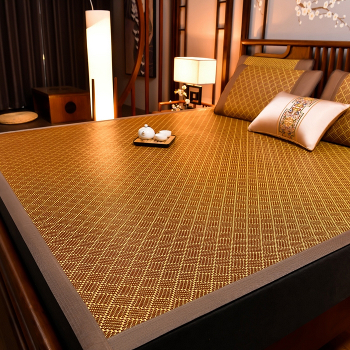 91家纺网 家纺一手货源 找家纺 苏迪网销供货 藤席-凉席 -2025新款凉席冰藤席冰丝席凉感空调席艾草藤席-天然藤席 天然藤席 饼干花-白棕