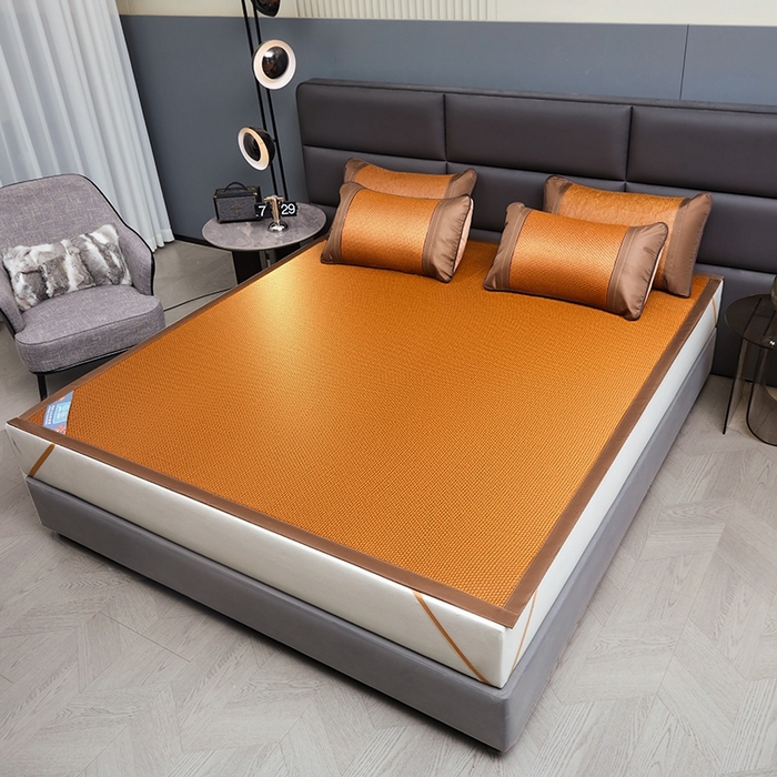 91家纺网 家纺一手货源 找家纺 苏迪网销供货 藤席-凉席 -2025新款凉席冰藤席冰丝席凉感空调席艾草藤席-天然藤席 天然藤席-步步高-棕