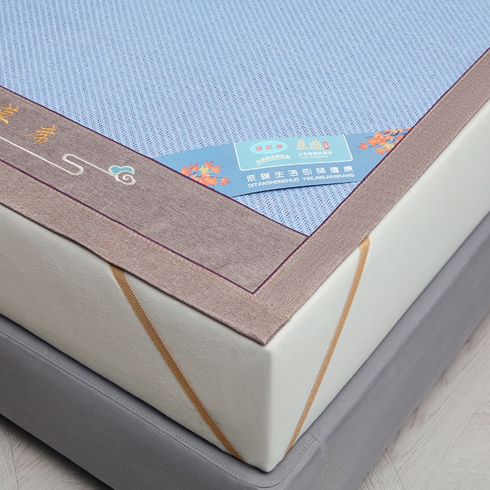 91家纺网 家纺一手货源 找家纺 苏迪网销供货 藤席-凉席 -2025新款凉席冰藤席冰丝席凉感空调席艾草藤席-古藤 艾草古藤-冰蓝