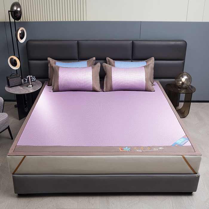 91家纺网 家纺一手货源 找家纺 苏迪网销供货 藤席-凉席 -2025新款凉席冰藤席冰丝席凉感空调席艾草藤席-古藤 艾草古藤-粉紫