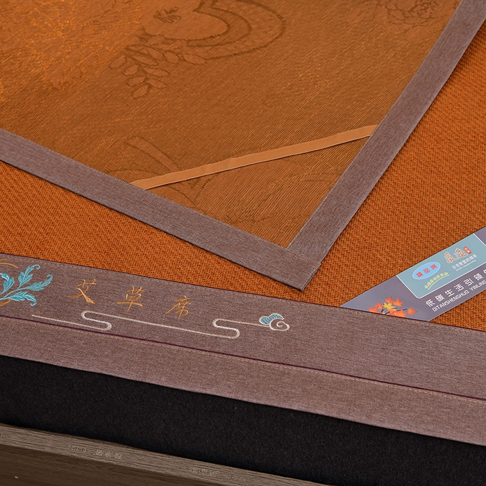 91家纺网 家纺一手货源 找家纺 苏迪网销供货 藤席-凉席 -2025新款凉席冰藤席冰丝席凉感空调席艾草藤席-古藤 艾草古藤--红棕