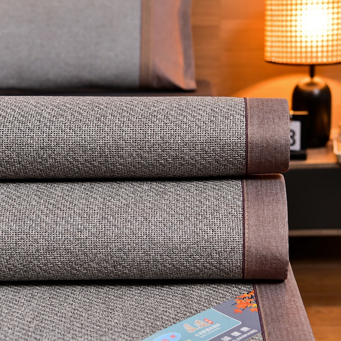 91家纺网 家纺一手货源 找家纺 苏迪网销供货 藤席-凉席 -2025新款凉席冰藤席冰丝席凉感空调席艾草藤席-古藤 艾草古藤--银灰