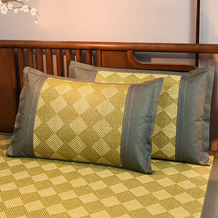 91家纺网 家纺一手货源 找家纺 苏迪网销供货 藤席-凉席 -2025新款凉席冰藤席冰丝席凉感空调席艾草藤席-古藤 古藤凉席--翡翠