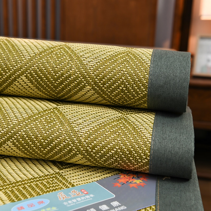 91家纺网 家纺一手货源 找家纺 苏迪网销供货 藤席-凉席 -2025新款凉席冰藤席冰丝席凉感空调席艾草藤席-古藤 古藤凉席--翡翠