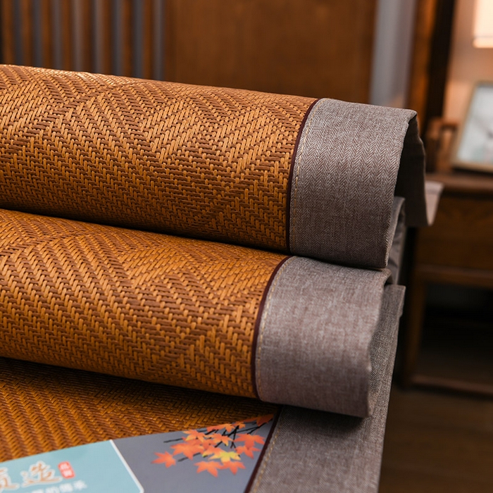 91家纺网 家纺一手货源 找家纺 苏迪网销供货 藤席-凉席 -2025新款凉席冰藤席冰丝席凉感空调席艾草藤席-古藤 古藤凉席--太阳花